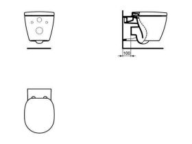 Wand-T-WC Connect, AquaBlade, unsichtbare Bef., 365x545x340mm, Weiß