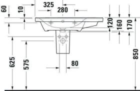 Duravit Möbelwaschtisch D-Neo, 800mm, we 1 HL, Becken links