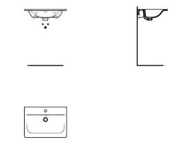 Möbelwaschtisch Connect Air 1 Hl. m.Ül. 640x460x165mm Weiß