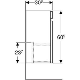 Geberit Renova Plan US für HWB, 1 Tür 38,5x66x31cm, weiß