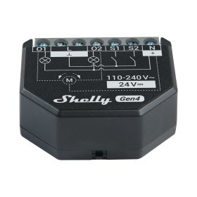 Shelly 2PM Gen4 2-Kanal-Relais WLAN-gesteuerter Smart-Schalter für 2 Stromkreise oder Rollläden max. 16A, WLAN, BT, Unterputz