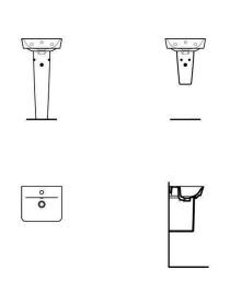 Handwaschbecken Connect Air Cube 1 Hl. m.Ül. 400x350x150mm Weiß