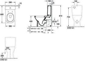 Villeroy & Boch Tiefspül-WC für Kombination O.n 565810 360x640mm Oval Weiß Alpin