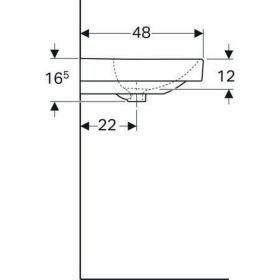 Geberit Smyle Square Waschtisch, 120x48c zwei Hl., m. Ül., weiß, KeraTect