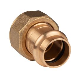 Kupfer Pressfitting Übergangsverschraubung aus Rotguss 22 mm - 1/2" IG (Überwurf) flachdichtend V+M-Kontur DVGW