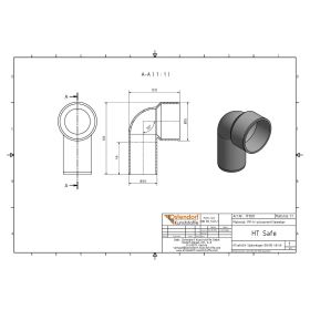 HTsafeSW Siphon Anschlussbogen an Metall und Kunststoff DN/OD 40/40