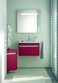 Möbelwaschtisch Starck 3 700 mm mit ÜL, mit HLB, 1 HL, weiß