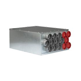 Luftverteiler 15x DN75 für Kunststoff-Flexkanal mit Schalldämpfer DN180
