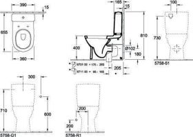 Villeroy & Boch Tiefspül-WC für Kombination O.n 565810 360x640mm Oval Weiß Alpin