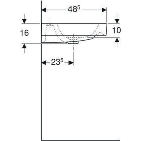 Geberit iCon Waschtisch, 120x48,5cm zwei Hl., m. Ül., weiß