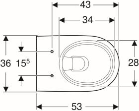 Geberit Renova Wand-WC Tiefspüler teilgeschlossene Form, Rimfree, weiß