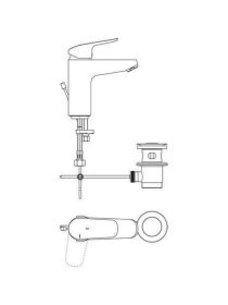 Ideal Standard WT-Armatur Ceraflex, Gran BlueStart, m.Ablgarn., Ausld.101mm,Chrom