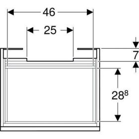 Geberit Renova Plan US f. WT, mit 1 Schu 53,6x60,6x44,6cm, Nussbaum hickory hell