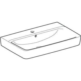 Geberit Renova Plan Waschtisch, 75x48cm m. Hl., m. Ül., weiß