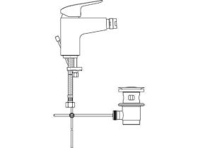 Ideal Standard Bidetarmatur Ceraflex, Au m.Ablgarn. aus Kst., Chrom