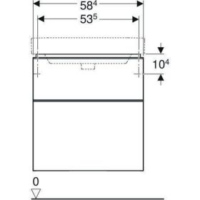 Geberit Smyle Square US für WT, m. 2 Sch 58,4x61,7x47cm, Nussbaum