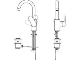 Ideal Standard WT-Armatur Ceraflex, m.ho m.Ablgarn., Ausld. 146mm, Chrom