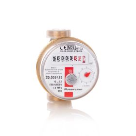 Wohnungs-Wasserzähler Aufputz für Warmwasser Q3 2,5 m³ - Baulänge 80 mm
