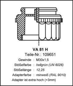 Ventilanpassung VA 81H für Stellantrieb Fußbodenheizung