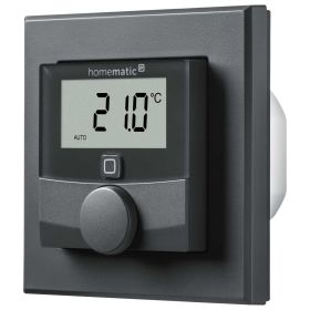 Homematic IP Smart Home Wandthermostat HmIP-BWTH-A mit Schaltausgang für Markenschalter, 230 V anthrazit