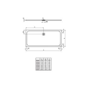 Ideal Standard Rechteck-BRW Ultra Flat S 1700x800x30mm, Carraraweiß