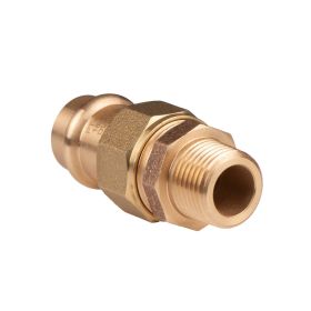 Kupfer Pressfitting Übergangsverschraubung aus Rotguss 18 mm - 1/2" AG (Überwurf) flachdichtend V+M-Kontur DVGW
