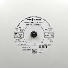 Viessmann Membran-Druckausdehnungsgefäß H 50 50 Liter 6,0 bar weiß