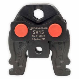 Rothenberger ROMAX Compact III elektrohydraulische Fitting - Pressmaschine Set mit Pressbacken SV15-22-28, 1x2Ah