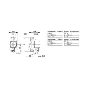 Biral HE-Umwälzpumpe PrimAX T2 25-3 180 RED G 1 1/2 230V mit Wärmedämmschale