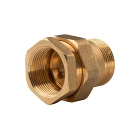 Messing Gewinde-Fitting Verschraubung mit O-Ring konisch dichtend 1 1/4" IG - 1 1/4" AG (DN32) - schwere Ausführung