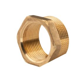 Messing Gewinde-Fitting Reduzierung 1 1/2"AG (DN 40) - 1 1/4"IG (DN 32) - schwere Ausführung