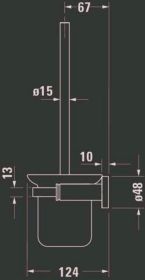 Bürstengarnitur D-Code für Wandmontage, Glas matt, chrom