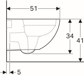Geberit Acanto Wand-WC Tiefspüler geschlossene Form Rimfree, weiß KeraTect