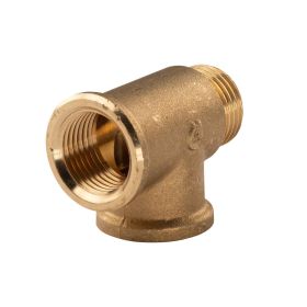 Messing Gewinde-Fitting T-Stück 1/2" IG - 1/2" IG - 1/2" AG (DN15) schwere Ausführung