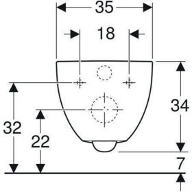 Geberit Acanto Wand-WC Tiefspüler geschlossene Form, Rimfree, weiß