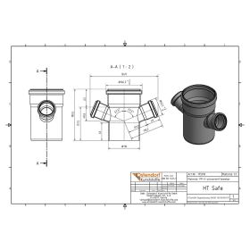 HTsafeDA Doppelabzweig DN 110/50/50 67,5 Grad