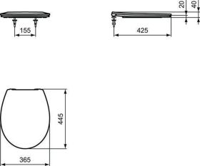 Wand-T-WC-Kombipaket Eurovit, randlos,m.Softclosing,355x520x350mm,Weiß