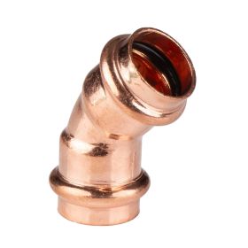 Kupfer Pressfitting Bogen 45° 22 mm V+M-Kontur DVGW