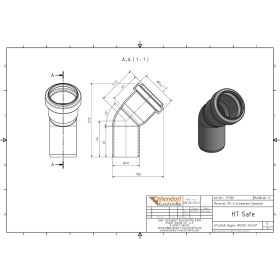HTsafe Bogen 45 Grad DN40