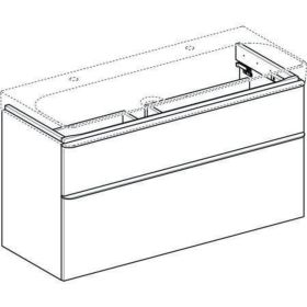 Geberit Smyle Square US für WT, m. 2 Sch 118,4x61,7x47cm, weiß