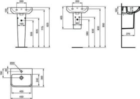 Ideal Standard Handwaschbecken i.life B 450x380x160mm Weiß