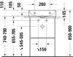 Duravit Möbel-WT DuraSquare 500mm, Weiß o.ÜL, m.HLB, 1 HL