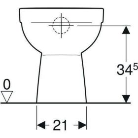 Geberit Renova Stand-WC Tiefspüler, Abg. teilgeschl.Form, Rimfree, weiß