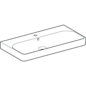 Geberit Smyle Square Waschtisch, 90x48cm m. Hl., m. Ül., weiß