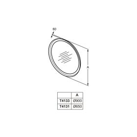 Ideal Standard Spiegel Conca, rund, m.Am Rahmen schwarz, 30W, 650x60mm