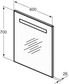 Ideal Standard Spiegel Mirror&Light, m. 30W, 600x26x700mm