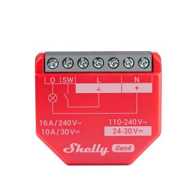Shelly 1PM Gen4 1-Kanal-Relais WLAN-gesteuerter Smart-Schalter mit potentialfreien Kontakten max. 16A, WLAN, Matter, Zigbee, BT, unterputz