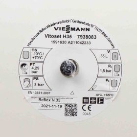 Viessmann Membran-Druckausdehnungsgefäß H 35 35 Liter 3,0 bar weiß