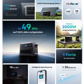 Anker SOLIX C1000X Gen2 Tragbare Powerstation - 1024 Wh | 2000 W