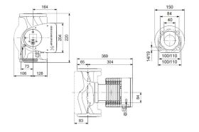 Grundfos Hocheffizienz-Umwälzpumpe Magna3 F 32-100 220 mm